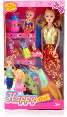 

Kidzfan Fashion Doll Happy Girl | Baby Girl and Accessories | Clothes(Multicolor)