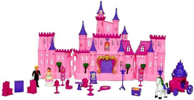 

MS Amaze My Dream Princess Castle Play Set With Music And Beautiful Light, Furnishing Horse, Bed And Many More Items For Kids (Multicolor)(Multicolor)