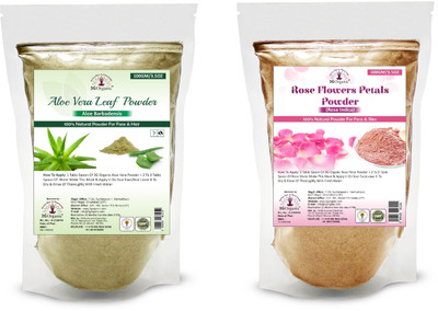 

3G Organic Aloe Vera Rose Petal Powder Organic Natural Anti Ageing Anti Acne Tanned skin Face Pack(200 g)