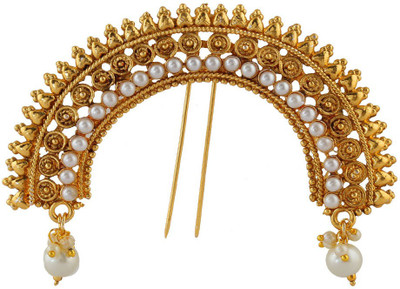 Anuradha Art Traditional hair brooch Hair Accessory Set(Gold)