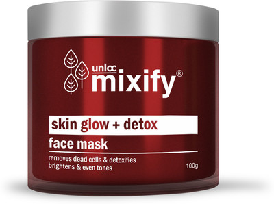 

Mixify Unloc “Skin Glow + Detox” Face Mask with Activated Charcoal, Bentonite & other Clays, Vitamin C,(100 g)