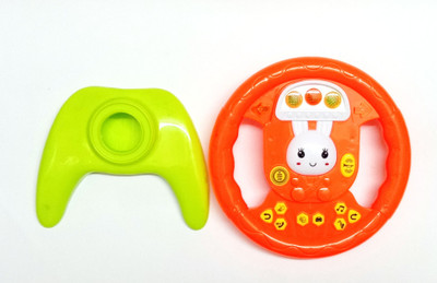 

KIDZIAN Battery Operated-Musical Steering Wheel-Latest Toys for Kids-New & Unique Toys-Realistic Functions(Orange, Green)
