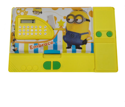 

Qzark Item-B-8282-Minion-Yellow-Calculator Minnions Art Plastic Pencil Box(Set of 1, Yellow)