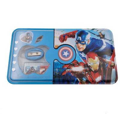 

Qzark Avenger Big Metal Box Avenger Art Metal Pencil Box(Set of 1, Blue)