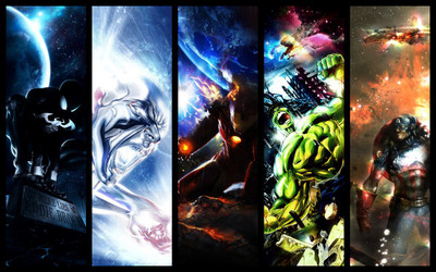 

Comics Avengers The Avengers Capitan America Hulk Iron Man Silver Surfer Spider-Man Fine Art Paper Print Poster Paper Print(12 inch X 18 inch, Rolled)