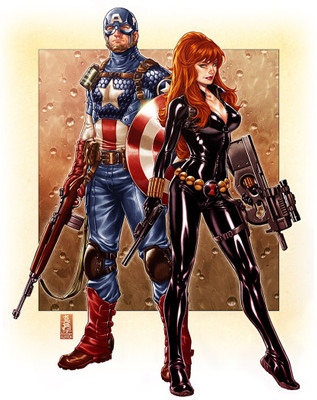 

Captain America Black Widow Frameless Fine Quality Poster Fine Art Print(12 inch X 18 inch, Rolled)