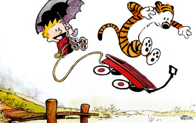

Calvin & Hobbes Hobbes Calvin Frameless Fine Quality Poster Paper Print HD ON 24X36 Photographic Paper(36 inch X 24 inch, Rolled)