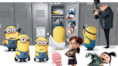 

Movie Despicable Me 2 Despicable Me Gru Minions Agnes Edith Margo HD Wallpaper Background Paper Print(12 inch X 18 inch, Rolled)