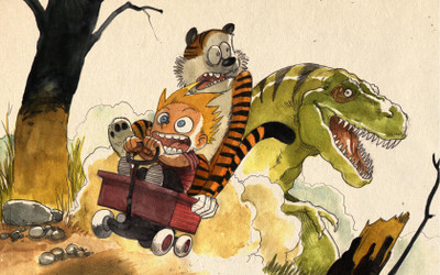 

Calvin & Hobbes Hobbes Calvin Frameless Fine Quality Poster Photographic Paper(12 inch X 18 inch, Rolled)