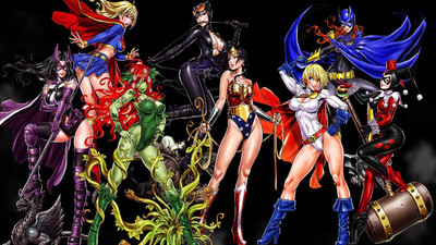 

Collage Batgirl Harley Quinn Power Girl Wonder Woman Catwoman Poison Ivy Supergirl Huntress Frameless Fine Quality Poster Paper Print(12 inch X 18 inch, Rolled)