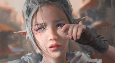 

Comics GhostBlade Girl Elf Pointed Ears Sad Tears Blue Eyes Grey Hair HD Wallpaper Background Fine Art Print(12 inch X 18 inch, Rolled)