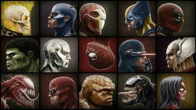 

Collage Captain America Iron Man Hulk Spider-Man Thor Cyclops The Thing Ghost Rider Wolverine Venom Daredevil Spider-Woman Deadpool Carnage Frameless Fine Quality Poster Photographic Paper(12 inch X 18 inch, Rolled)