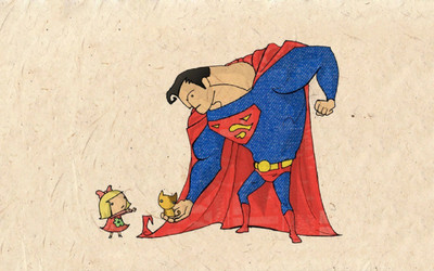 

Superman Cartoon Help Frameless Fine Quality Poster Fine Art Print(12 inch X 18 inch, Rolled)