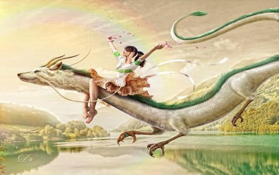 

Movie Spirited Away Chihiro Dragon HD Wallpaper Background Paper Print(12 inch X 18 inch, Rolled)