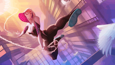 

Comics Spider-Gwen Fine Art Paper Print Poster Fine Art Print(12 inch X 18 inch, Rolled)