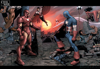 

Comics Civil War Iron Man Captain America HD Wallpaper Background Fine Art Print(12 inch X 18 inch, Rolled)