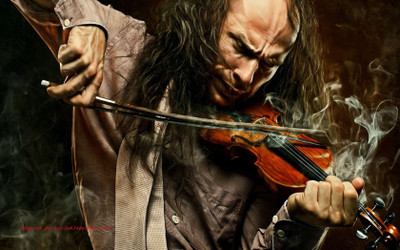 

Akhuratha Music Violin Manipulation CGI Digital Art Trippy Wall Poster Fine Art Print(12 inch X 18 inch, Rolled)