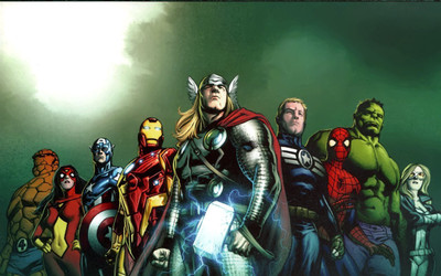

Comics Avengers The Avengers Marvel Thing Captain America Iron Man Thor Steve Rogers Spider-Man Hulk Mockingbird Fine Art Paper Print Poster Paper Print(12 inch X 18 inch, Rolled)