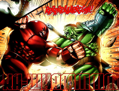 

Comics Hulk Juggernaut Fine Art Paper Print Poster Paper Print(12 inch X 18 inch, Rolled)