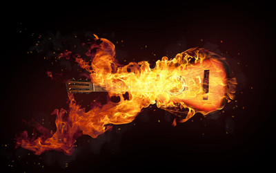 

Music Guitar Fire Wall Poster Fine Art Print(12 inch X 18 inch, Rolled)
