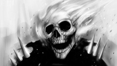 

Comics Ghost Rider Creepy Skull Fine Art Paper Print Poster Fine Art Print(12 inch X 18 inch, Rolled)