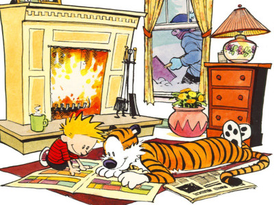 

Calvin & Hobbes Hobbes Calvin Frameless Fine Quality Poster Fine Art Print(12 inch X 18 inch, Rolled)