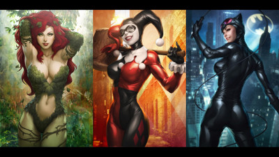 

Gotham City Sirens Poison Ivy Harley Quinn Frameless Fine Quality Poster Photographic Paper(12 inch X 18 inch, Rolled)
