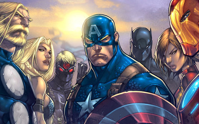 

Comics Avengers The Avengers Captain America Iron Man Black Panther Fine Art Paper Print Poster Paper Print(12 inch X 18 inch, Rolled)