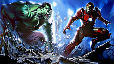 

Comics Hulk Iron Man HD Wallpaper Background Paper Print(12 inch X 18 inch, Rolled)