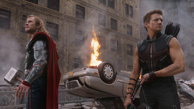 

Movie The Avengers Jeremy Renner Chris Hemsworth Hawkeye Thor HD Wallpaper Background Paper Print(12 inch X 18 inch, Rolled)
