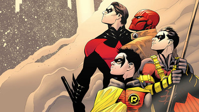 

Batman & Robin Batman Robin Red Robin Nightwing Red Hood Frameless Fine Quality Poster Fine Art Print(12 inch X 18 inch, Rolled)