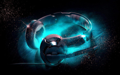 

Music Headphones Digital CGI Blue HD Wallpaper Background Fine Art Print(12 inch X 18 inch, Rolled)
