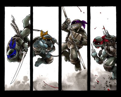 

TMNT Michelangelo Leonardo Donatello Raphael Frameless Fine Quality Poster Fine Art Print(12 inch X 18 inch, Rolled)