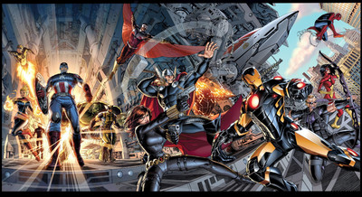 

Avengers The Avengers Captain America Thor Iron Man Black Widow Spider-Man Hawkeye Ms. Marvel Wolverine Hulk Spider-Woman Frameless Fine Quality Poster Paper Print(12 inch X 18 inch, Rolled)