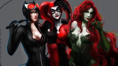 

Gotham City Sirens Catwoman Harley Quinn Poison Ivy Frameless Fine Quality Poster Photographic Paper(12 inch X 18 inch, Rolled)