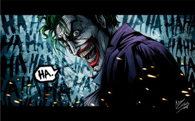 

Comics Batman Joker Drawing Fine Art Paper Print Poster Paper Print(12 inch X 18 inch, Rolled)
