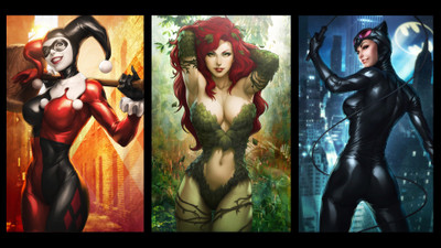 

Gotham City Sirens Harley Quinn Poison Ivy Catwoman DC Frameless Fine Quality Poster Photographic Paper(12 inch X 18 inch, Rolled)