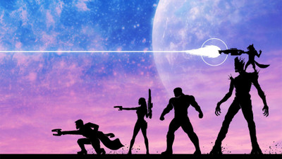 

Guardians Of The Galaxy Star Lord Gamora Drax The Destroyer Groot Peter Quill Rocket Raccoon Frameless Fine Quality Poster Paper Print(12 inch X 18 inch, Rolled)