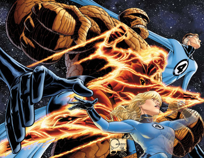 

Fantastic Four The Thing Invisible Woman Mr. Fantastic Human Torch Frameless Fine Quality Poster Photographic Paper(12 inch X 18 inch, Rolled)
