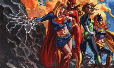 

Comics Justice League Supergirl Batgirl Flash Green Lantern HD Wallpaper Background Paper Print(12 inch X 18 inch, Rolled)