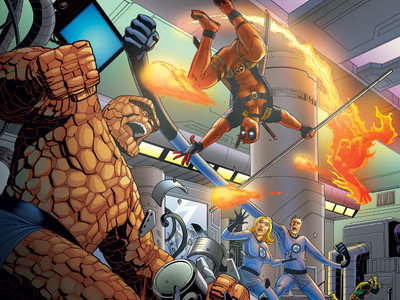 

Comics Fantastic Four The Thing Human Torch Mr. Fantastic Invisible Woman Deadpool HD Wallpaper Background Paper Print(12 inch X 18 inch, Rolled)