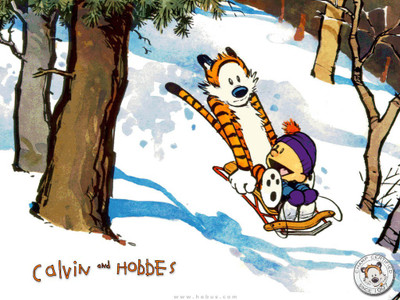 

Calvin & Hobbes Hobbes Calvin Frameless Fine Quality Poster Paper Print(12 inch X 18 inch, Rolled)