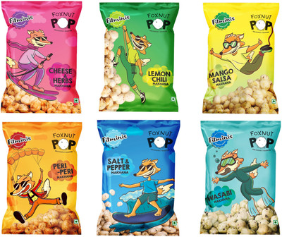 

Fitminis Roasted Makhana Healthy snack (Foxnuts Makhana)- Assorted Flavours(45 g, Pack of 6)