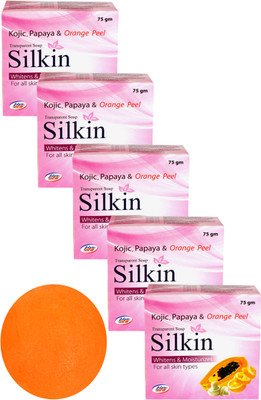 

Silkin Kojic, Papaya & Orange Peel ( 5 x 75 gm )(375 g, Pack of 5)