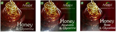 

Anuspa Honey Aloevera & Glycerine, Honey Rose and Glycerine, Honey Glycerine Combo (Pack of 3)(375 g, Pack of 3)