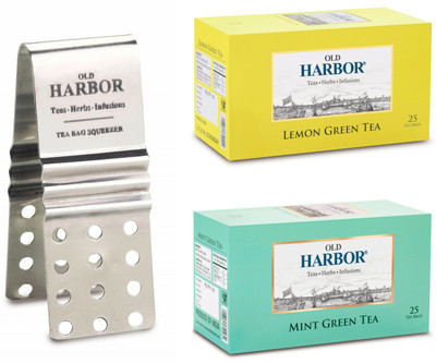 

Old Harbor tea Combo Pack ( Lemon & Mint Green Team 25 Tea Bags Each + Tea Bag SQUEEZER) Lemon, Mint Green Tea Bags(100 g, Box)