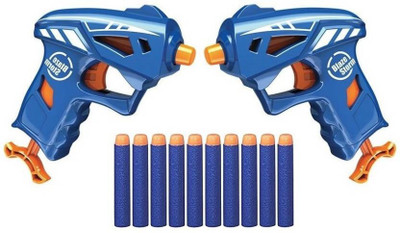 

Authfort 2 Mini Twin Blaze Storm Action Gun Toy with 10 Soft Bullets for Kids(Multicolor)