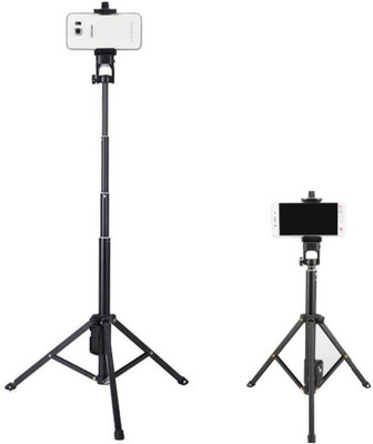 

BLENDIA 1688 2 in 1 Selfi Stick And Bluetooth Shutter Tripod Kit Tripod Kit(Black, Supports Up to 6 g)
