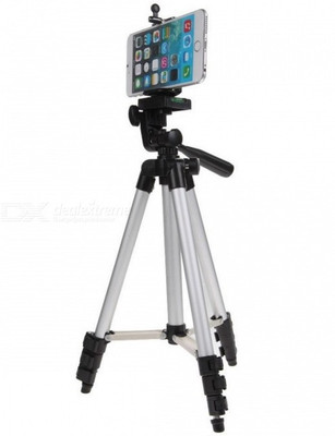 

techobucks Tripod-3110 Portable Adjustable Aluminum Lightweight Camera Stand With Three-Dimensional Head & Quick Release Plate For Video Cameras and mobile Tripod Tripod (Black, Silver, Supports Up to 1000 g) Tripod (Silver, Black, Supports Up to 3200)MT0