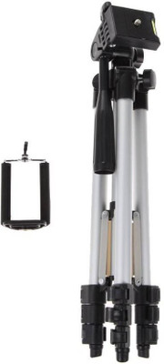 

ALLMUSIC Tripod-3110 Portable Adjustable Aluminum Lightweight Camera Stand With V34 Three-Dimensional Head & Quick Release Plate For Video Cameras and mobile Tripod Tripod(Black, Supports Up to 1500 g)